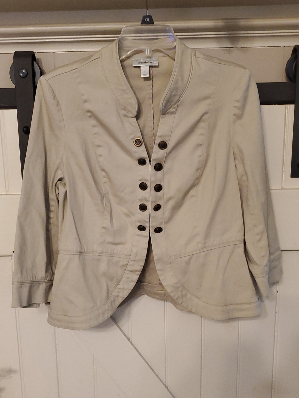 Thread & Supply Light Cream Military-Style Blazer